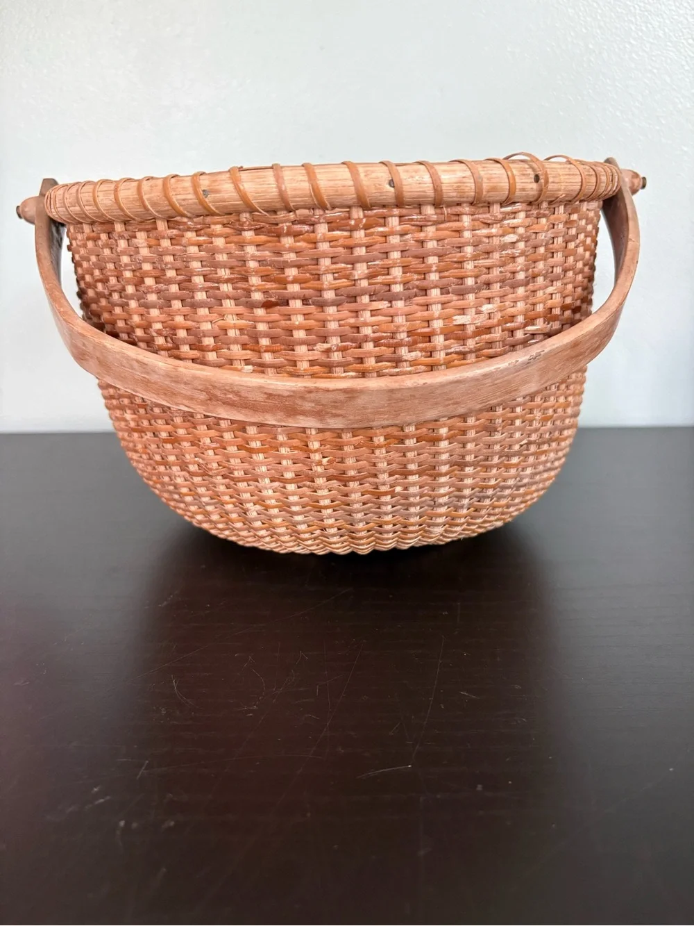 Nantucket Lightship Basket Woven Wooden Handle
